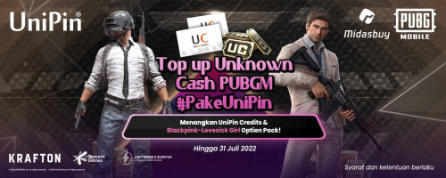 AYE AYE! Beli Royale Pass atau Top up UC PUBGM di Midasbuy #PakeUniPin. Menangkan 1JT UniPin Credits & Blackpink-Lovesick Girl Option Pack!